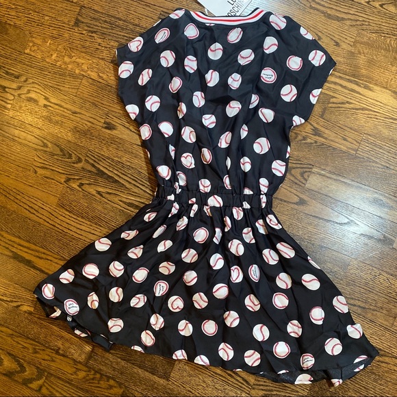 NWT! Love Moschino Baseball Print Henley Dress - Picture 7 of 8